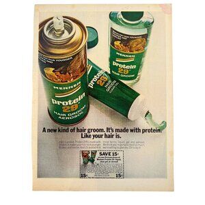 Vintage 1969 Mennen Protein Hair Groom Advertisement Print Ad